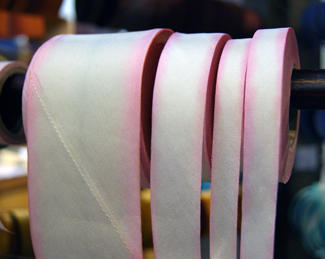 silk ribbon on the rack