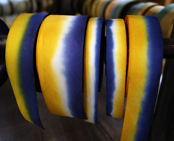 silk ribbon on the rack