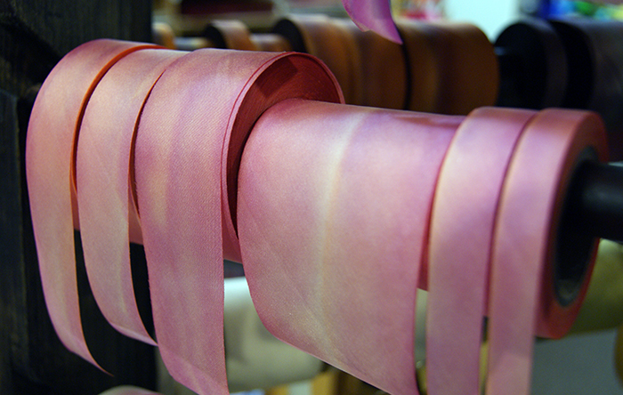 silk ribbon on the rack