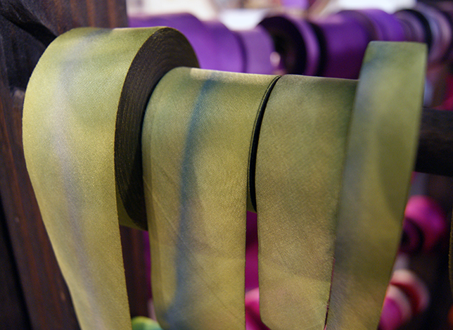silk ribbon on the rack