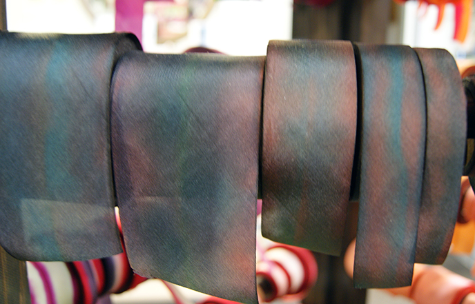 silk ribbon on the rack