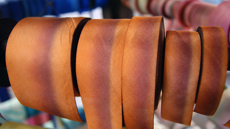 silk ribbon on the rack