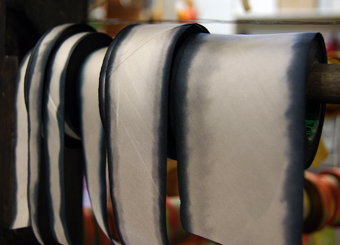 silk ribbon on the rack