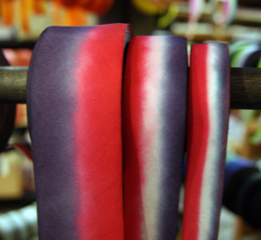 silk ribbon on the rack