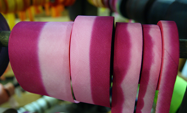 silk ribbon on the rack