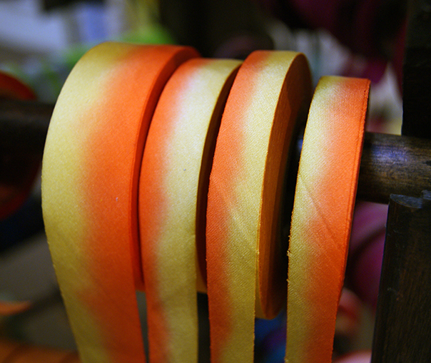 silk ribbon on the rack