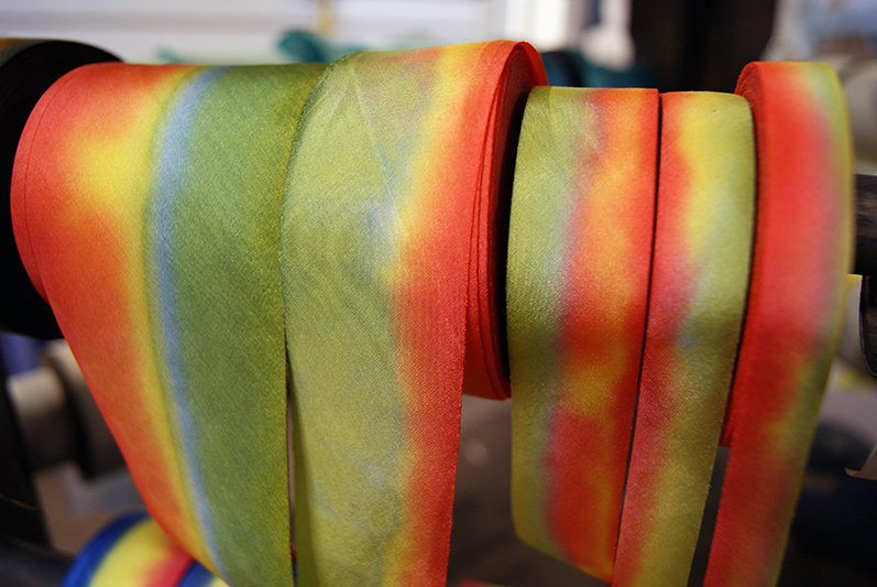 silk ribbon on the rack