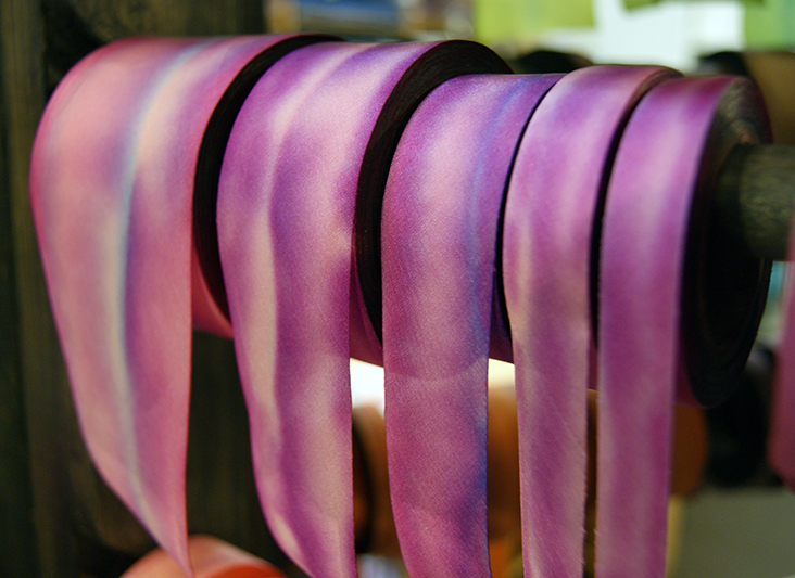 silk ribbon on the rack