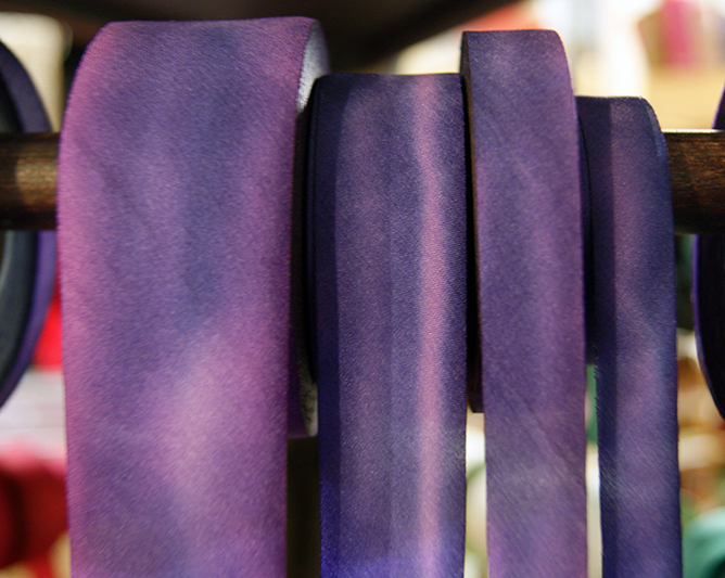 silk ribbon on the rack