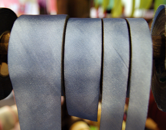 silk ribbon on the rack