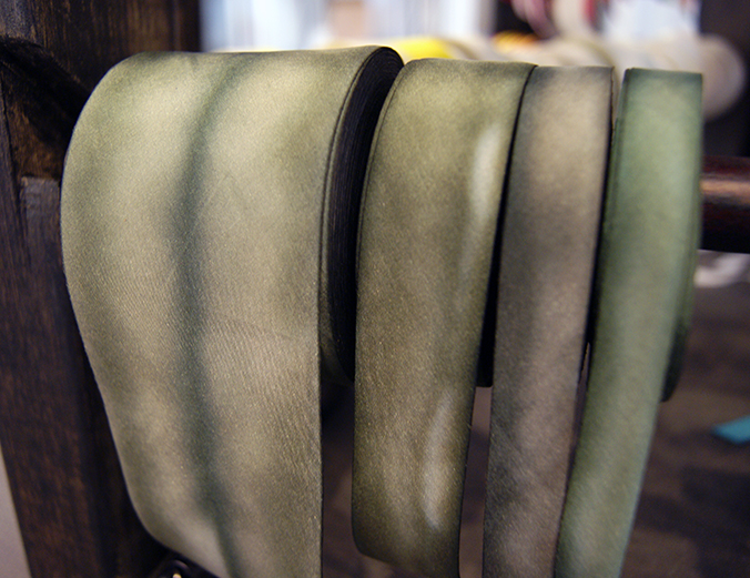 silk ribbon on the rack