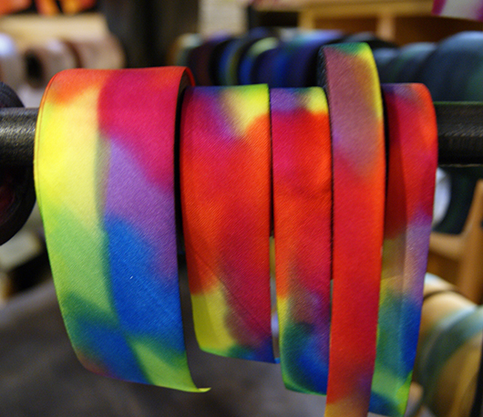 silk ribbon on the rack
