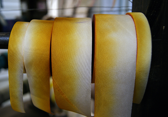 silk ribbon on the rack