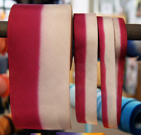 silk ribbon on the rack