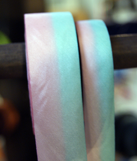 silk ribbon on the rack