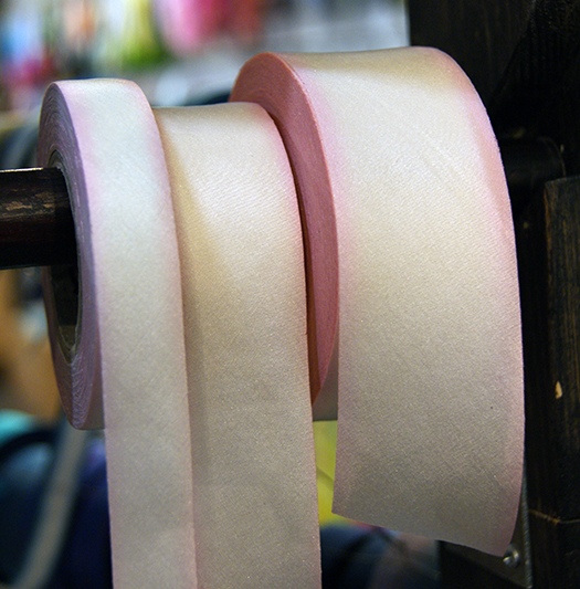 silk ribbon on the rack