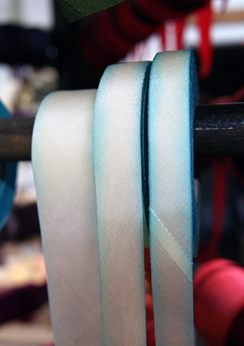 silk ribbon on the rack