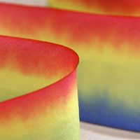 Earth Silk Dyed Ribbon 002 Pink Blue Yellow