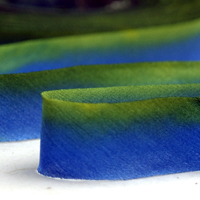 Earth Silk Dyed Ribbon green and blue 005