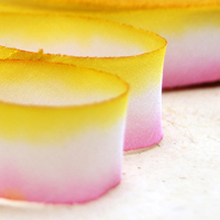 Earth Silk Dyed Ribbon pink yellow 015