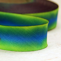 Earth Silk Dyed Ribbon blue green 017