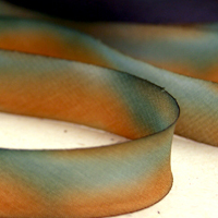 Earth Silk Dyed Ribbon 018 gold green