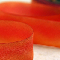 Earth Silk Dyed Ribbon orange yellow 022