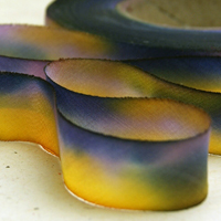 Earth Silk Dyed Ribbon - Purple Yellow 064