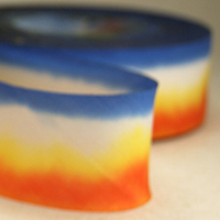 Earth Silk Dyed Ribbon - 097 blue orange