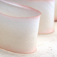 Earth Silk Dyed Ribbon - 505 peach edged