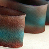 Earth Silk Dyed Ribbon - 509 Black Brown Aqua