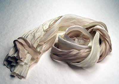 Cream silk ribbon bouquet cascade
