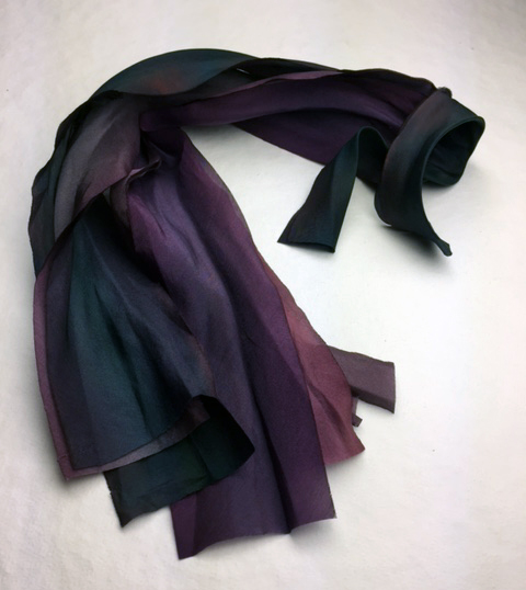 deep purple silk ribbon bouquet cascade