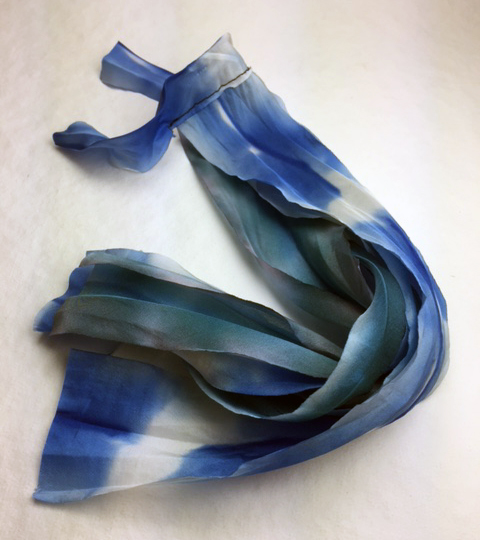 something blue silk ribbon bouquet cascade