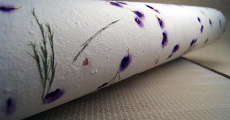 purple stock and treefern handmade paper