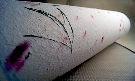 Red Carnation, Tree fern handmade paper