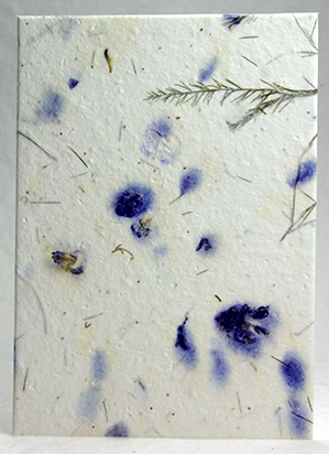 Purple larkspur and tree fern handmade paper