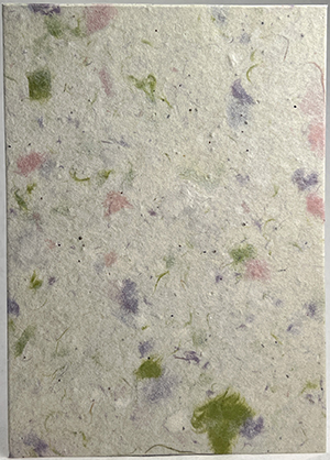 seeds and lotka fibers handmade paper