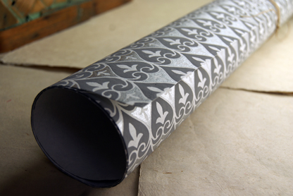 white with silver and grey handmade paper