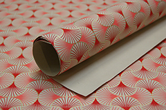 red fan pattern handmade paper roll