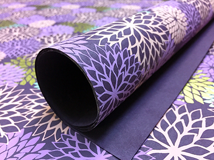SHP1108 Purple Dahlia print handmade paper