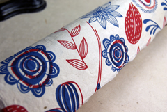 Blue and Red Flower Print Paper