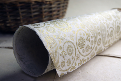 Golden Paisley handmade paper