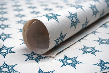 grey snowflake handmade lotka wrapping paper
