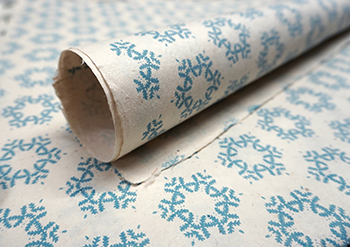 light blue snowflake handmade lotka wrapping paper