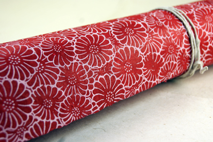 red zinnia lotka handmade paper