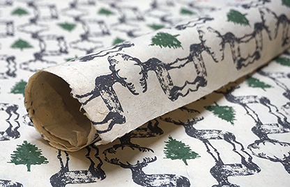 Stag Print handmade lotka wrapping paper