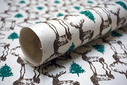 Stag Print handmade lotka wrapping paper