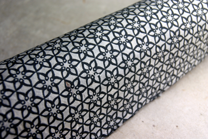 black geometric star flower lotka handmade paper