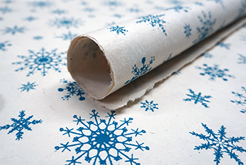 watercolor snowflake handmade lotka wrapping paper